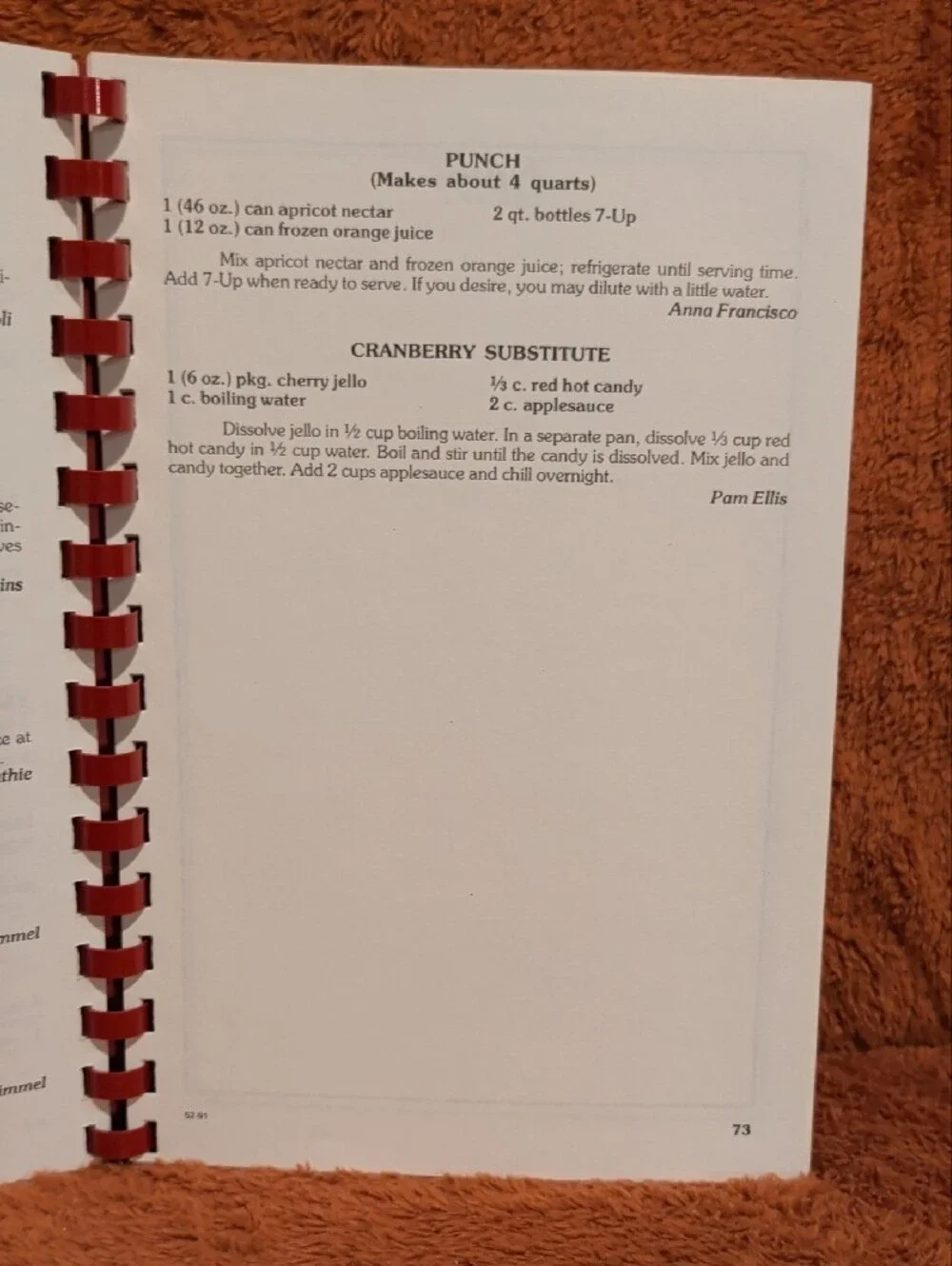 Flanders Family Favorites Recipe/Notebook - Cream Cover with Red Spiral
